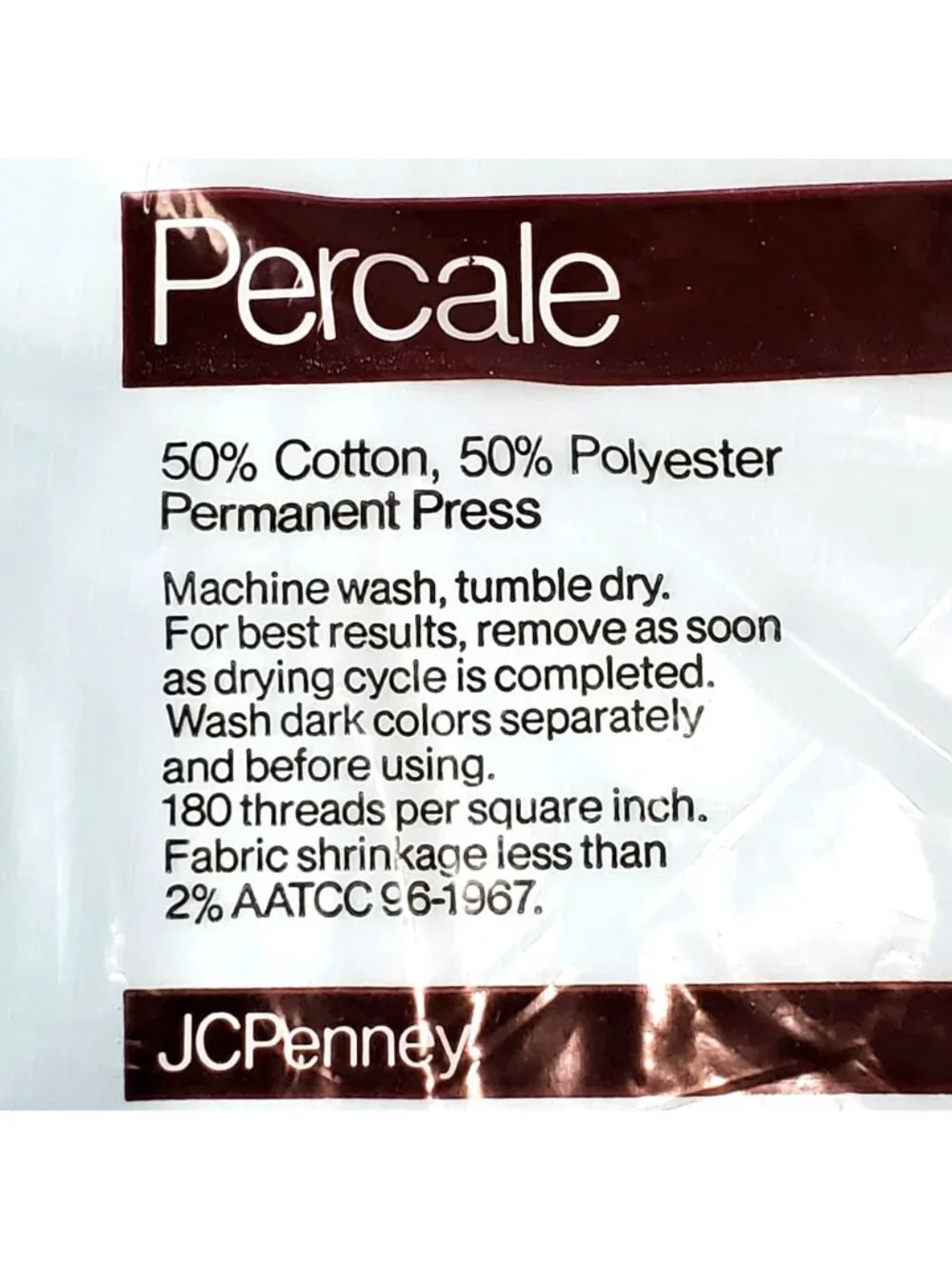 VTG JC Penney Percale Full Size Fitted Sheet Pale Blue 180 Thread Count USA
